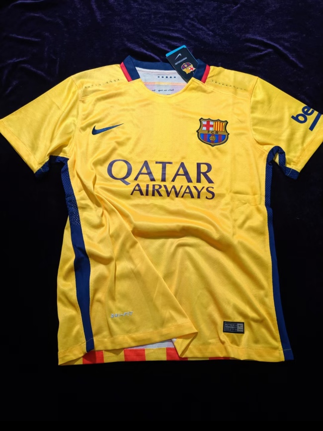Barcelona 15/16 Away Yellow Soccer Jersey