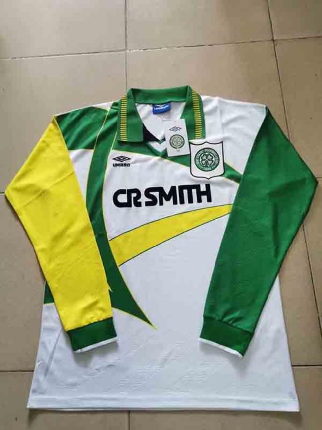 Celtic 93/95 Away White Long Soccer Jersey