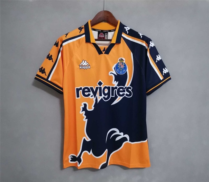 Porto 97/99 Away Orange/Black Soccer Jersey