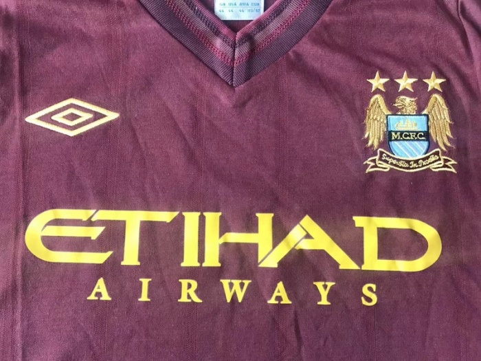 Manchester City 12/13 Away Dark Red Soccer Jersey