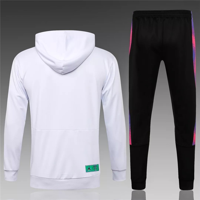 Kids PSG x JORDAN Hoodie Sweatshirt + Pants Suit Big Logo White 2021/22