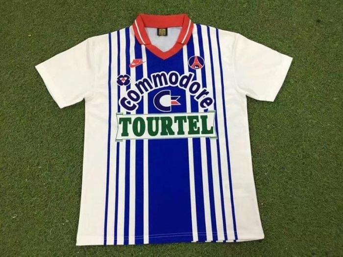 Paris St Germain 92/93 Away White/Blue Jersey