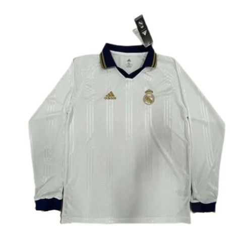 2021 2022 REAL MADRID TRAINING LONG SLEEVE WHITE SOCCER JERSEY SHIRT