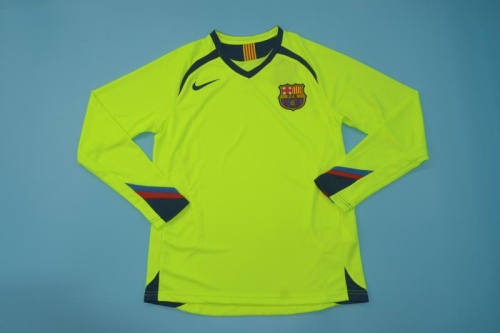 Barcelona 05/06 Away Long Green Soccer Jersey