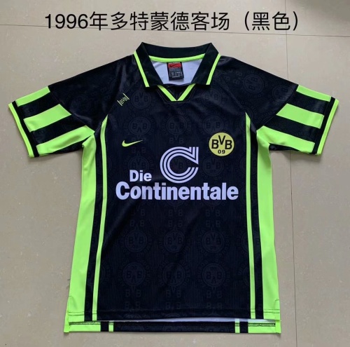 Dortmund 95/96 Away Black Soccer Jersey