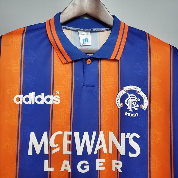 Rangers 93/94 Away Orange/Blue Soccer Jersey
