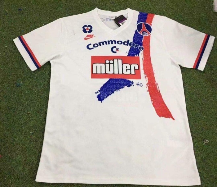 Paris St Germain 91/92 Away White Soccer Jersey