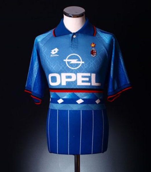 AC Milan 95/96 Away Dark Blue Soccer Jersey