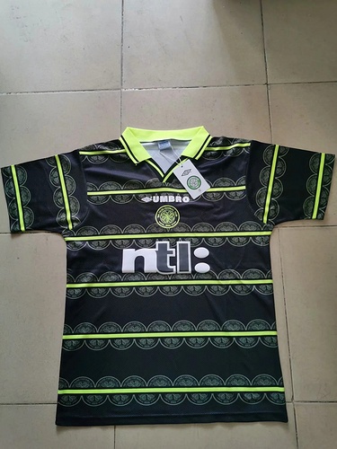 Celtic 99/00 Away Black/Green Soccer Jersey