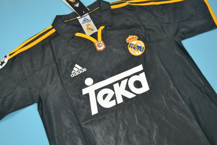 Real Madrid 99/00 Away Black Soccer Jersey