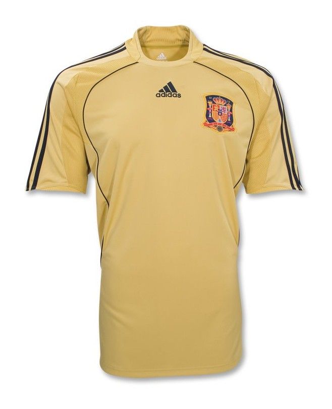 Spain 2008 Away Earthy Yellow Soccer Jersey