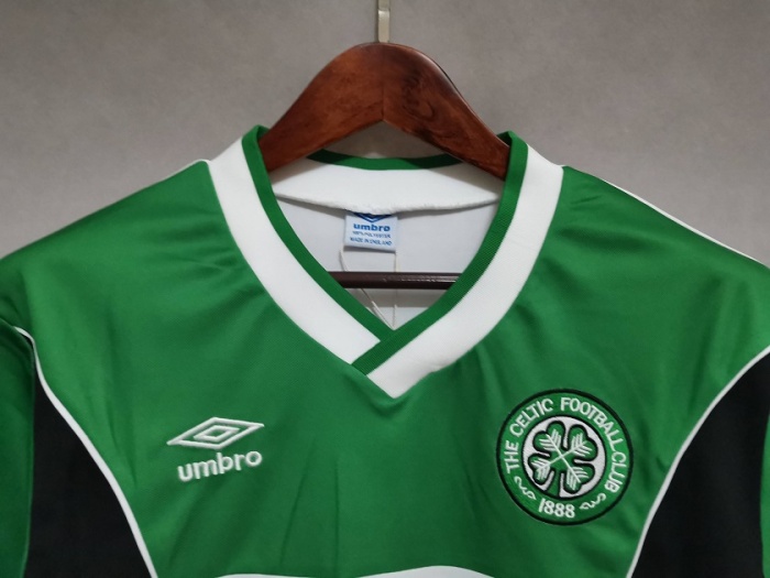 Celtic 85/86 Away White/Green Soccer Jersey
