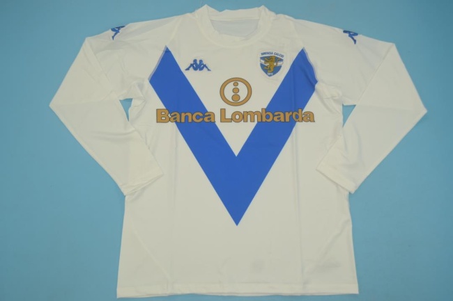 Brescia 03/04 Away White Long Soccer Jersey