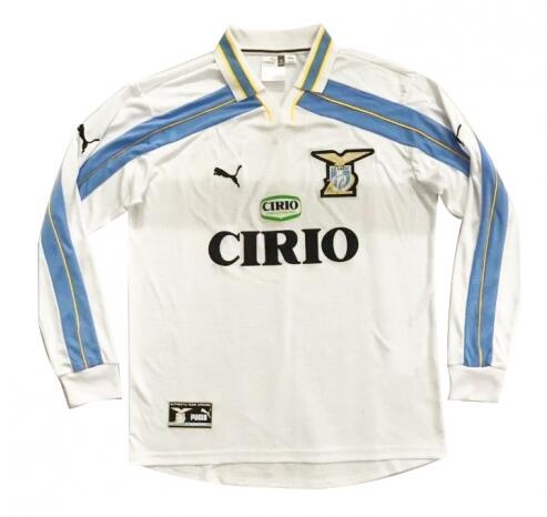 Lazio 99/00 Away White Long Soccer Jersey