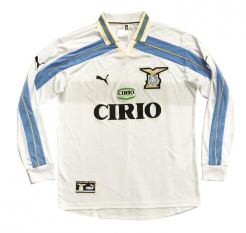 Lazio 99/00 Away White Long Soccer Jersey