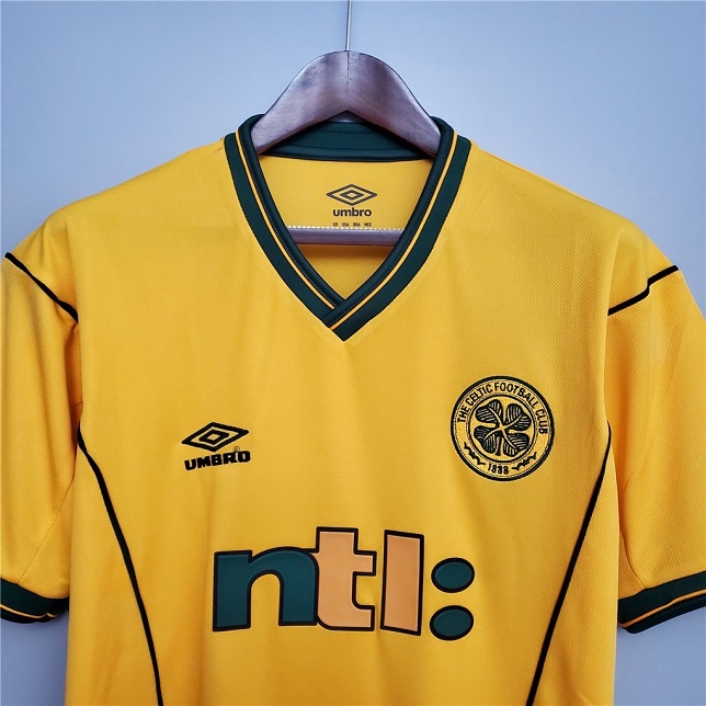 01-02 Celts Yellow Retro Jersey