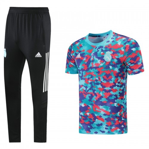 2021 Real Madrid Camouflage Pants Suit short sleeve training suit Shirt Pant