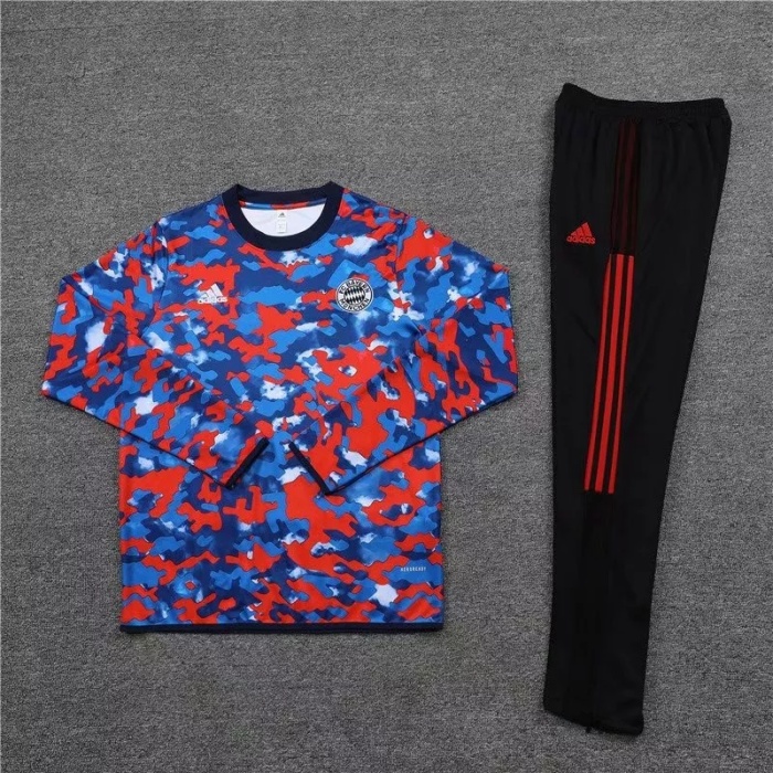 Mens Bayern Munich Training Suit Red Pattern 2021/22