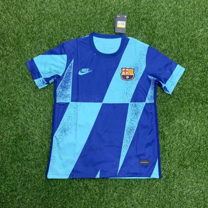 2021 2022 BARCELONA TRAINING BLUE SOCCER JERSEY SHIRT