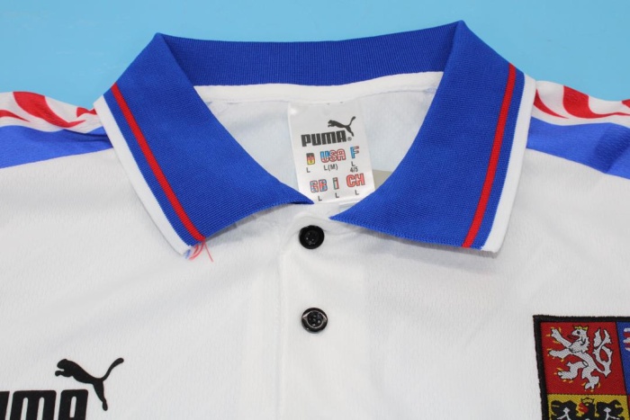 Czech 1996 Away White Soccer Jersey