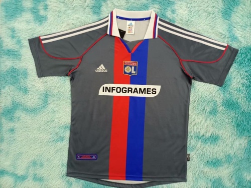 Lyon 00/01 Third Grey Soccer Jersey