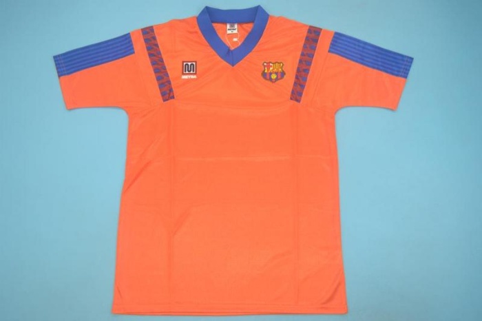 Barcelona 92/93 Away Orange Soccer Jersey