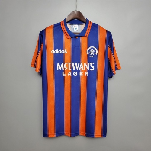 Rangers 93/94 Away Orange/Blue Soccer Jersey