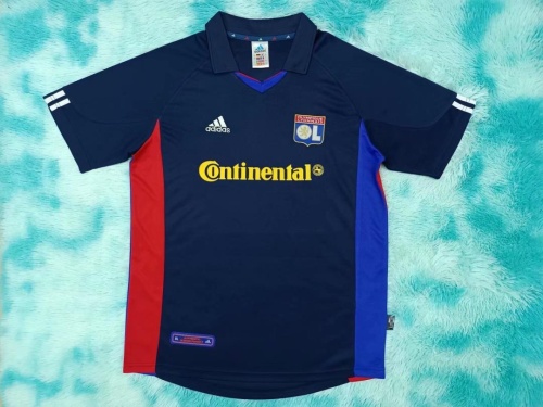 Lyon 01/02 Away Dark Blue Soccer Jersey