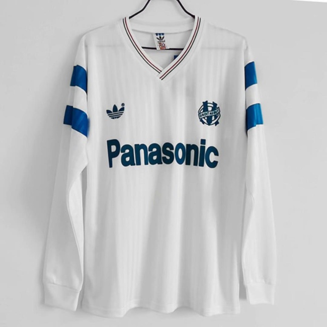 Marseille 90/91 Home Long Soccer Jersey