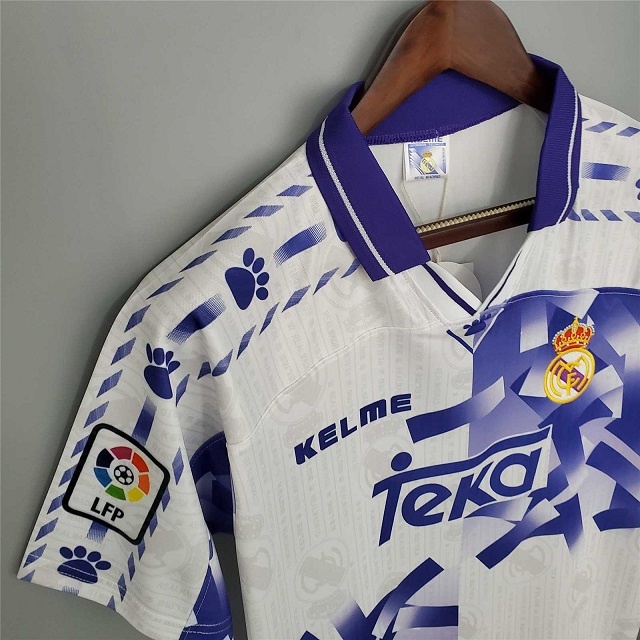Real Madrid 96/97 Third White/Blue Soccer Jersey