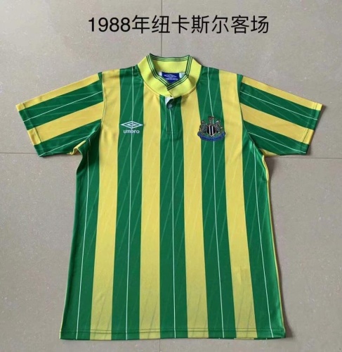 Newcastle 88/90 Away Green/Yellow Soccer Jersey