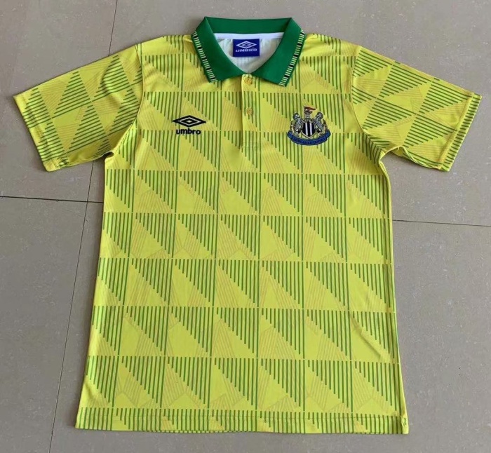 Newcastle 1991 Away Yellow Soccer Jersey