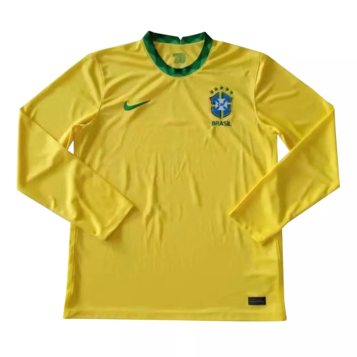 Mens Brazil Home Jersey Long Sleeve 2021