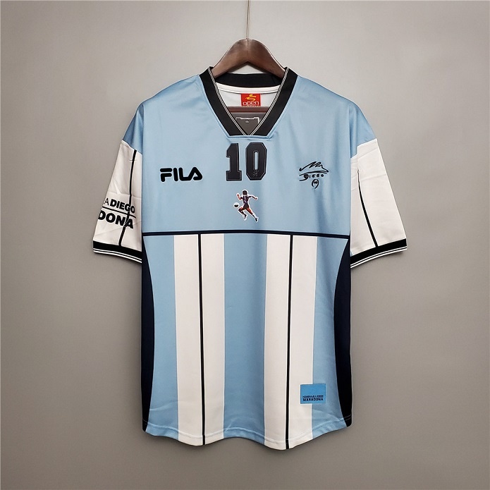 Argentina 2001 Home Maradona Soccer Jersey