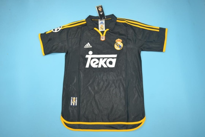 Real Madrid 99/00 Away Black Soccer Jersey