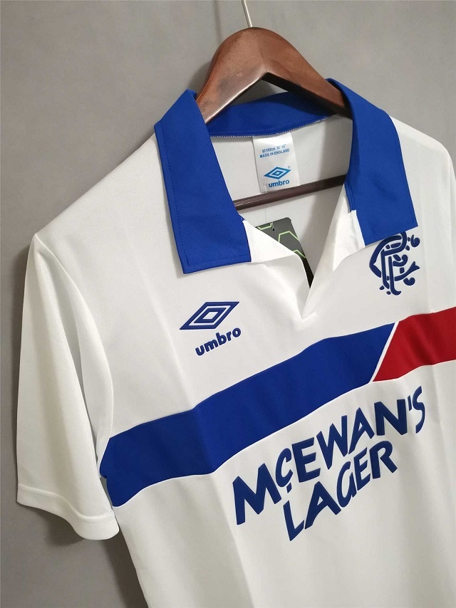 Rangers 87/88 Away White Soccer Jersey