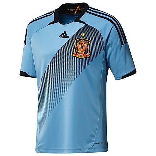 Spain 2012 Away Blue Soccer Jersey