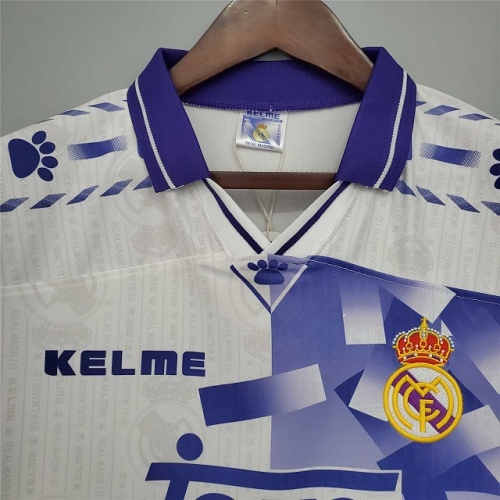 Real Madrid 96/97 Third White/Blue Soccer Jersey