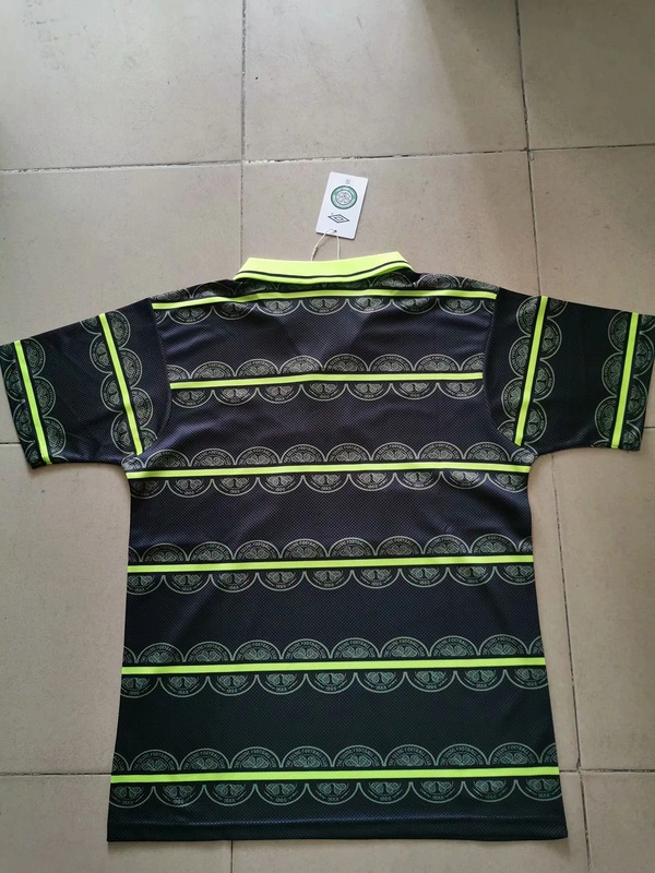 Celtic 99/00 Away Black/Green Soccer Jersey