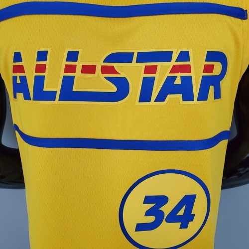 2021 ANTETOKOUNMPO#34 All-Star Yellow NBA Jersey