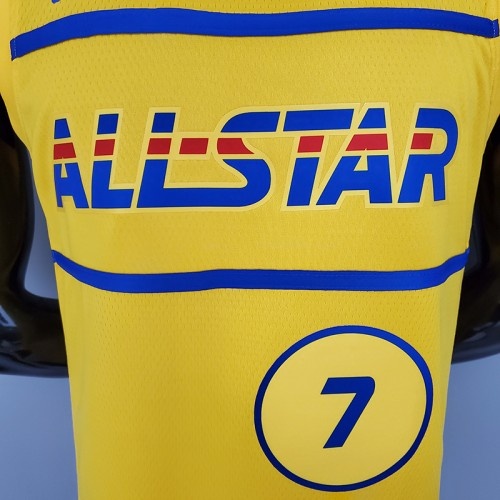2021 BROWN#7 All-Star Yellow NBA Jersey