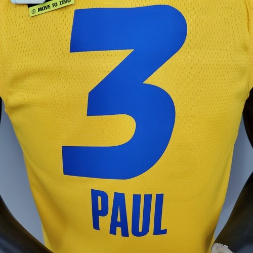 2021 PAUL#3 All-Star Yellow NBA Jersey