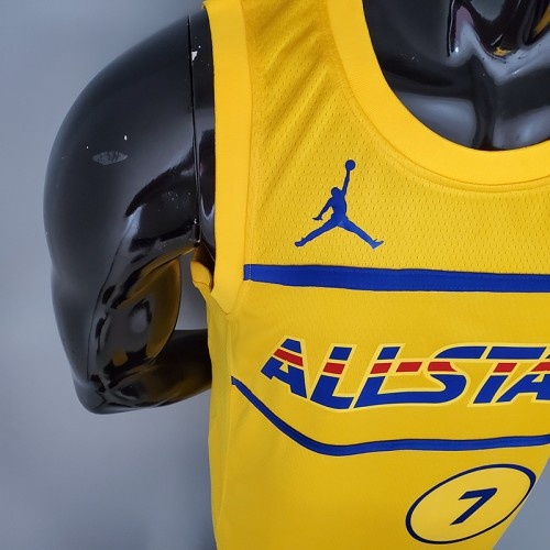 2021 BROWN#7 All-Star Yellow NBA Jersey