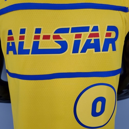 2021 LILLARO#0 All-Star Yellow NBA Jersey