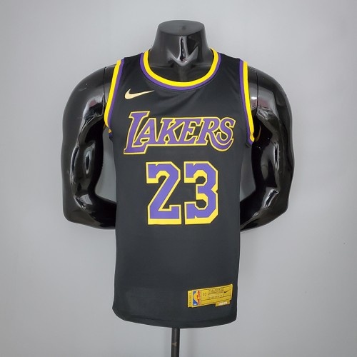 2021 James #23 Lakers Bonus Edition Black NBA Jersey