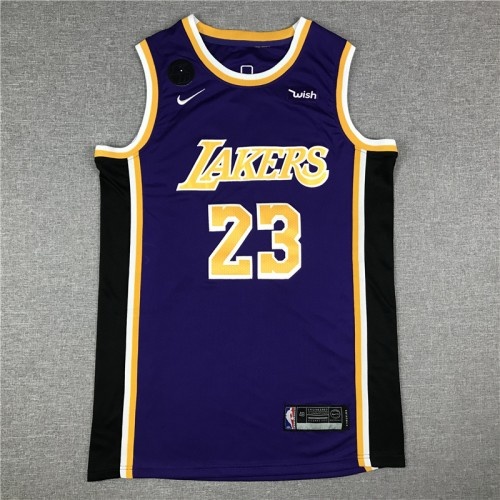 New Lakers 23 purple round neck