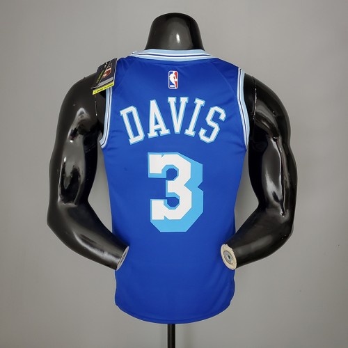 2021 DAVIS#3 Lakers Retro Blue NBA Jersey
