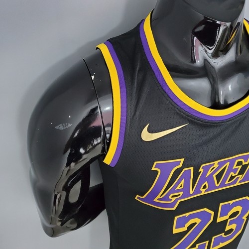 2021 James #23 Lakers Bonus Edition Black NBA Jersey
