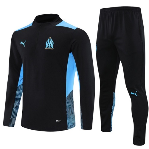 Kids Marseille 21/22 Trackusit - Black/Blue