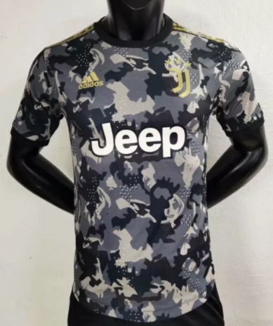 2021-2022 player version Juventus camouflage jersey-black